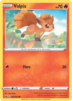 Vulpix Pokemon card from Sword & Shield