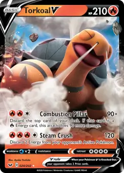 Torkoal V Pokemon card from Sword & Shield