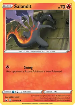 Salandit Pokemon card from Sword & Shield