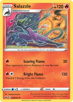 Salazzle Pokemon card from Sword & Shield