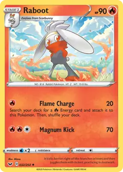 Raboot Pokemon card from Sword & Shield