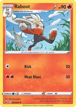 Raboot Pokemon card from Sword & Shield