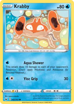 Krabby Pokemon card from Sword & Shield