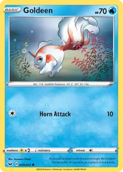 Goldeen Pokemon card from Sword & Shield