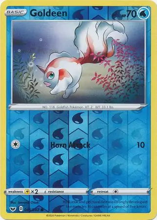 Goldeen Reverse Holo Pokemon card from Sword & Shield