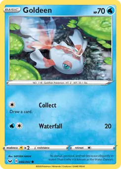 Goldeen Pokemon card from Sword & Shield