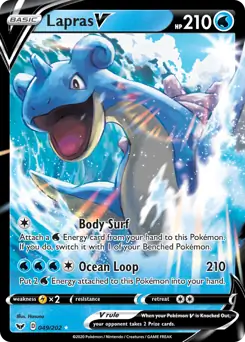 Lapras V Pokemon card from Sword & Shield