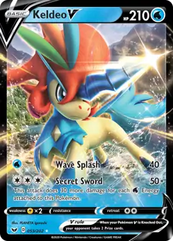 Keldeo V Pokemon card from Sword & Shield