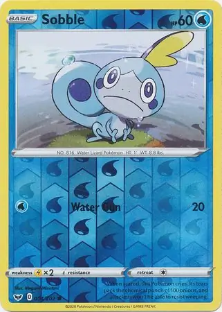 Sobble Reverse Holo Pokemon card from Sword & Shield