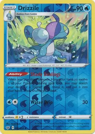 Drizzile Reverse Holo Pokemon card from Sword & Shield