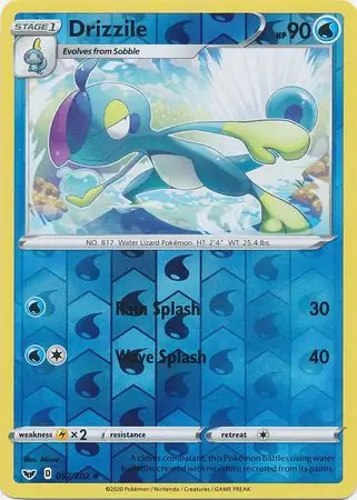 Drizzile Reverse Holo Pokemon card from Sword & Shield