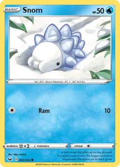 Snom Pokemon card from Sword & Shield