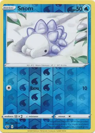 Snom Reverse Holo Pokemon card from Sword & Shield