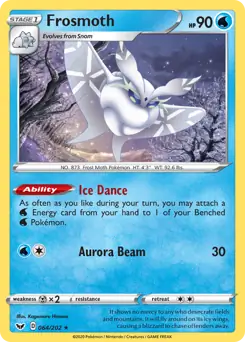 Frosmoth Pokemon card from Sword & Shield
