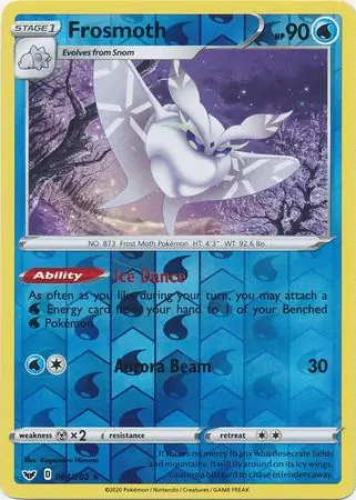 Frosmoth Reverse Holo Pokemon card from Sword & Shield