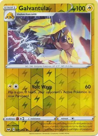 Galvantula Reverse Holo Pokemon card from Sword & Shield