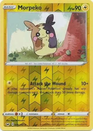 Morpeko Reverse Holo Pokemon card from Sword & Shield