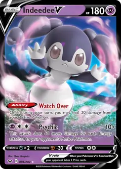 Indeedee V Pokemon card from Sword & Shield