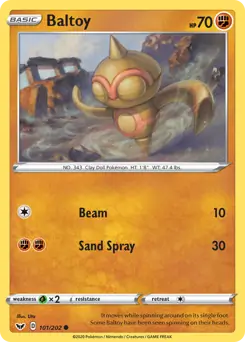 Baltoy Pokemon card from Sword & Shield