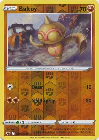 Baltoy Reverse Holo Pokemon card from Sword & Shield