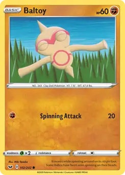 Baltoy Pokemon card from Sword & Shield