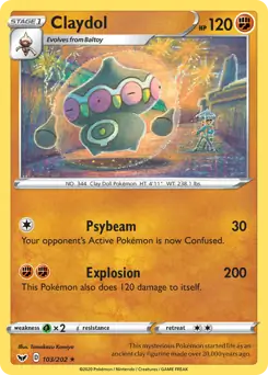 Claydol Pokemon card from Sword & Shield