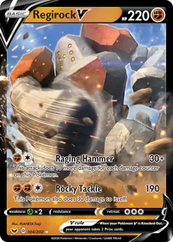 Regirock V Pokemon card from Sword & Shield