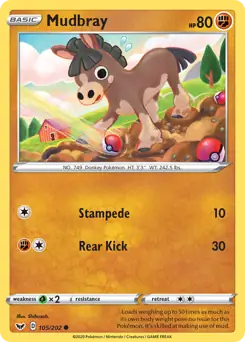 Mudbray Pokemon card from Sword & Shield