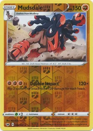 Mudsdale Reverse Holo Pokemon card from Sword & Shield
