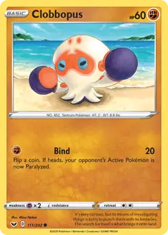 Clobbopus Pokemon card from Sword & Shield