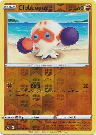 Clobbopus Reverse Holo Pokemon card from Sword & Shield