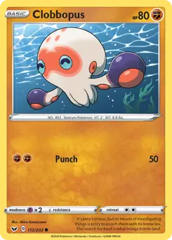 Clobbopus Pokemon card from Sword & Shield