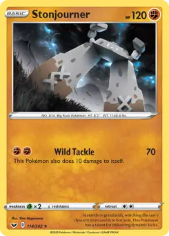 Stonjourner Pokemon card from Sword & Shield