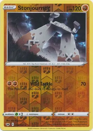 Stonjourner Reverse Holo Pokemon card from Sword & Shield