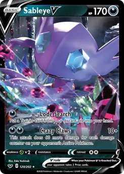 Sableye V Pokemon card from Sword & Shield
