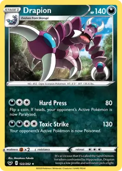 Drapion Pokemon card from Sword & Shield