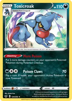 Toxicroak Pokemon card from Sword & Shield