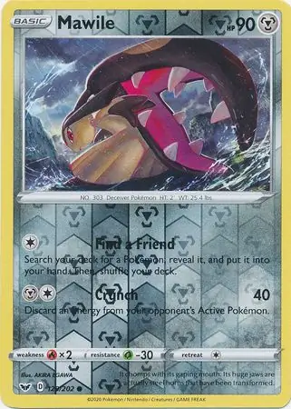 Mawile Reverse Holo Pokemon card from Sword & Shield