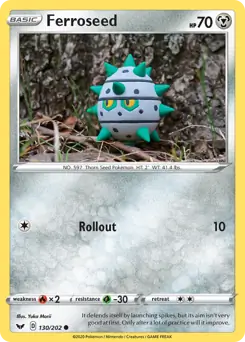 Ferroseed Pokemon card from Sword & Shield