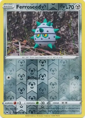 Ferroseed Reverse Holo Pokemon card from Sword & Shield