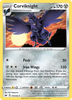Corviknight Pokemon card from Sword & Shield