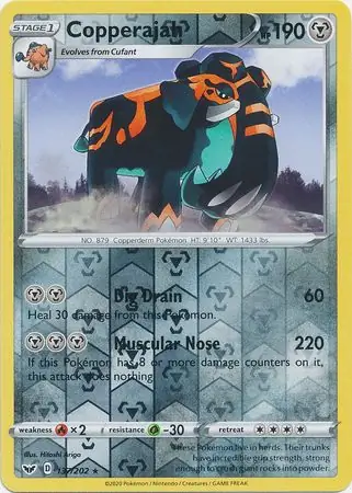 Copperajah Reverse Holo Pokemon card from Sword & Shield