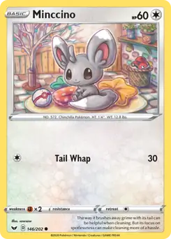 Minccino Pokemon card from Sword & Shield
