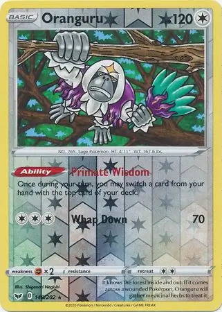 Oranguru Reverse Holo Pokemon card from Sword & Shield