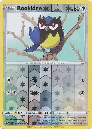 Rookidee Reverse Holo Pokemon card from Sword & Shield