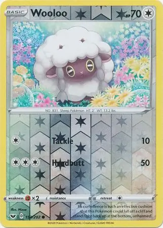 Wooloo Reverse Holo Pokemon card from Sword & Shield