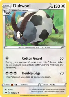 Dubwool Pokemon card from Sword & Shield