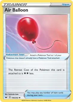 Air Balloon Pokemon card from Sword & Shield