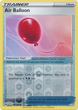 Air Balloon Reverse Holo Pokemon card from Sword & Shield