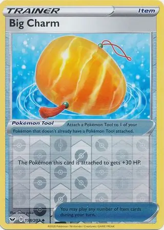 Big Charm Reverse Holo Pokemon card from Sword & Shield